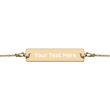 Load image into Gallery viewer, Engraved Silver Bar Chain Bracelet - Melanated Vibes