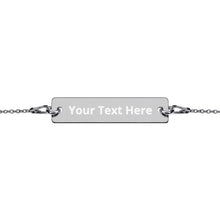 Load image into Gallery viewer, Engraved Silver Bar Chain Bracelet - Melanated Vibes