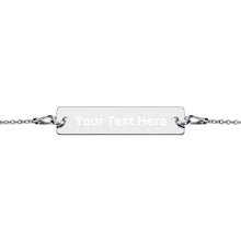 Load image into Gallery viewer, Engraved Silver Bar Chain Bracelet - Melanated Vibes