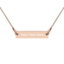 Load image into Gallery viewer, Engraved Silver Bar Chain Necklace - Melanated Vibes