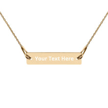 Load image into Gallery viewer, Engraved Silver Bar Chain Necklace - Melanated Vibes