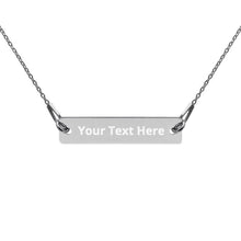 Load image into Gallery viewer, Engraved Silver Bar Chain Necklace - Melanated Vibes