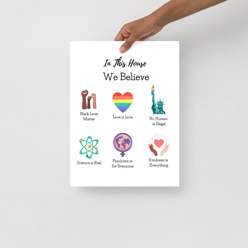 In This House We Believe Icons Poster – Melanated Vibes, image size:1000x1000