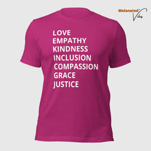 Load image into Gallery viewer, Love, Empathy, Inclusion Unisex Tee
