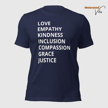 Load image into Gallery viewer, Love, Empathy, Inclusion Unisex Tee
