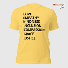 Load image into Gallery viewer, Love, Empathy, Inclusion Unisex Tee
