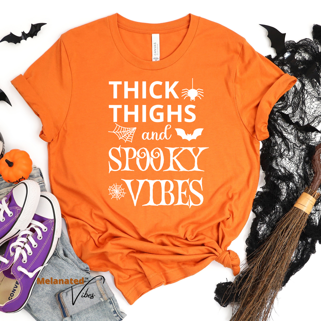 Thick Thighs Spooky Vibes Unisex Tee