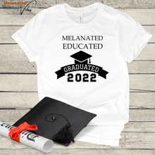 Load image into Gallery viewer, Melanated, Educated, Graduated Unisex Tee
