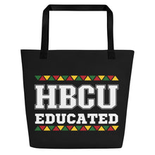 Load image into Gallery viewer, HBCU Educated Black All-Over Print Large Tote Bag
