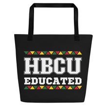 Load image into Gallery viewer, HBCU Educated Black All-Over Print Large Tote Bag
