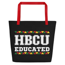 Load image into Gallery viewer, HBCU Educated Black All-Over Print Large Tote Bag
