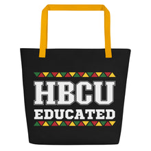 Load image into Gallery viewer, HBCU Educated Black All-Over Print Large Tote Bag
