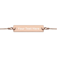 Load image into Gallery viewer, Engraved Silver Bar Chain Bracelet - Melanated Vibes
