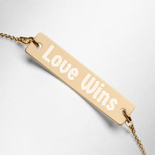 Load image into Gallery viewer, Love is Love Engraved Bar Chain Necklace
