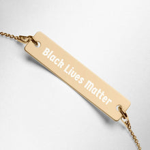 Load image into Gallery viewer, Black Lives Matter Engraved Bar Chain Necklace - Melanated Vibes
