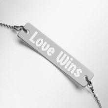 Load image into Gallery viewer, Love is Love Engraved Bar Chain Necklace
