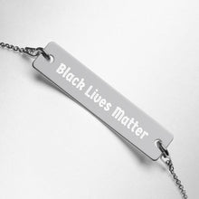 Load image into Gallery viewer, Black Lives Matter Engraved Bar Chain Necklace - Melanated Vibes
