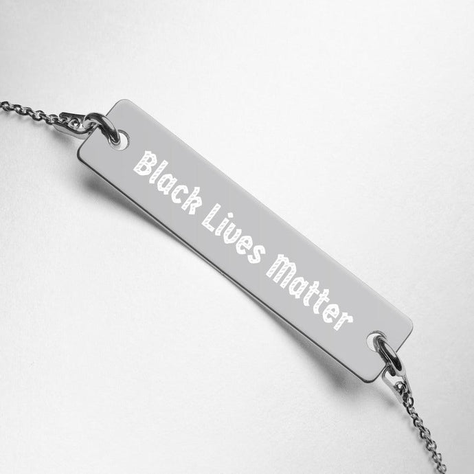 Black Lives Matter Engraved Bar Chain Necklace - Melanated Vibes