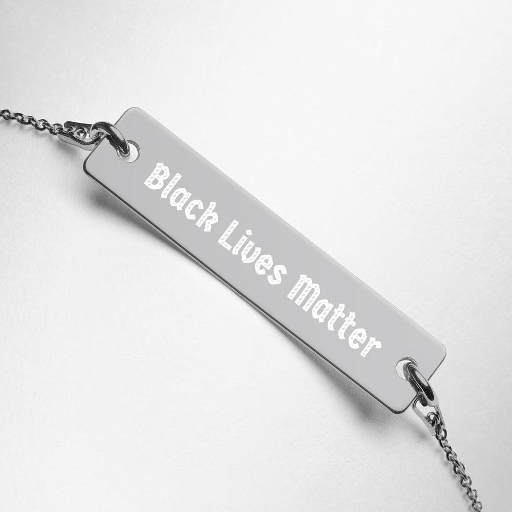 Black Lives Matter Engraved Bar Chain Necklace - Melanated Vibes