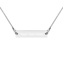 Load image into Gallery viewer, Engraved Silver Bar Chain Necklace - Melanated Vibes

