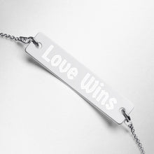 Load image into Gallery viewer, Love is Love Engraved Bar Chain Necklace
