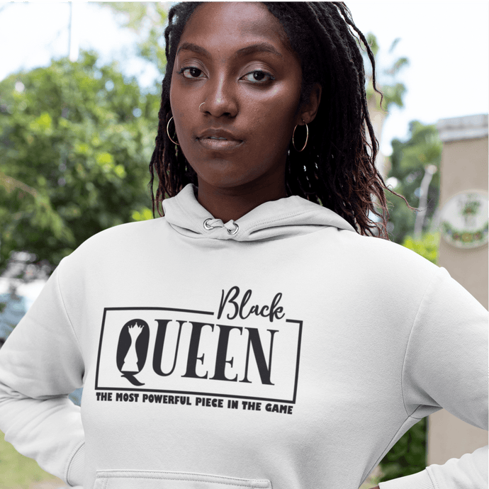 Black Queen Chess Piece Unisex Hoodie - Melanated Vibes