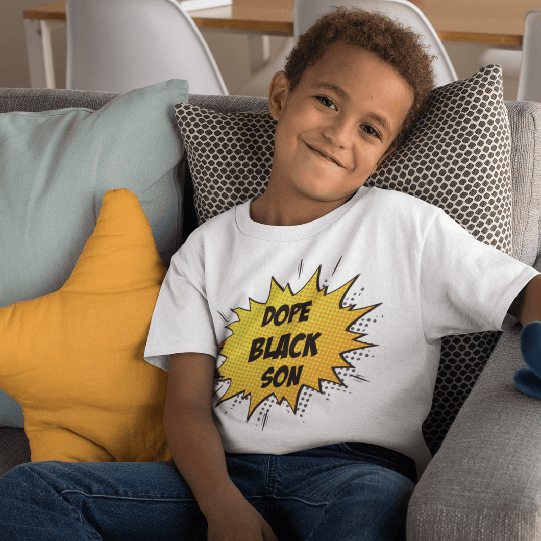 Dope Black Son Comic Boom Youth Tee - Melanated Vibes