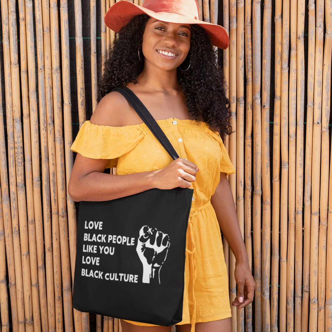 Love Black People Black Eco Tote Bag