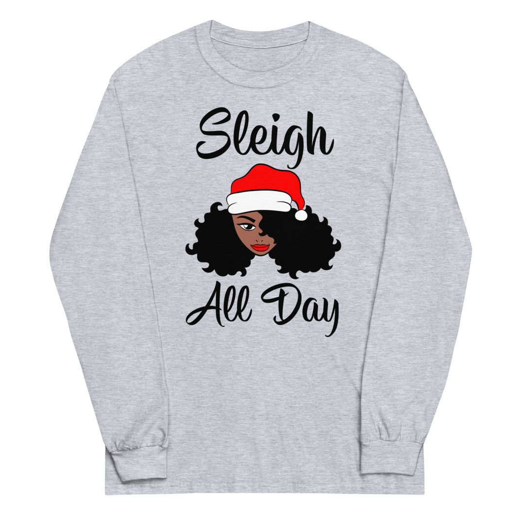 Sleigh All Day Long Sleeve Holiday Tee