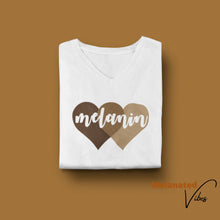 Load image into Gallery viewer, Melanin Hearts Unisex V-Neck Tee
