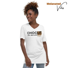 Load image into Gallery viewer, CHOCLIT Unisex V-Neck Tee - Melanated Vibes
