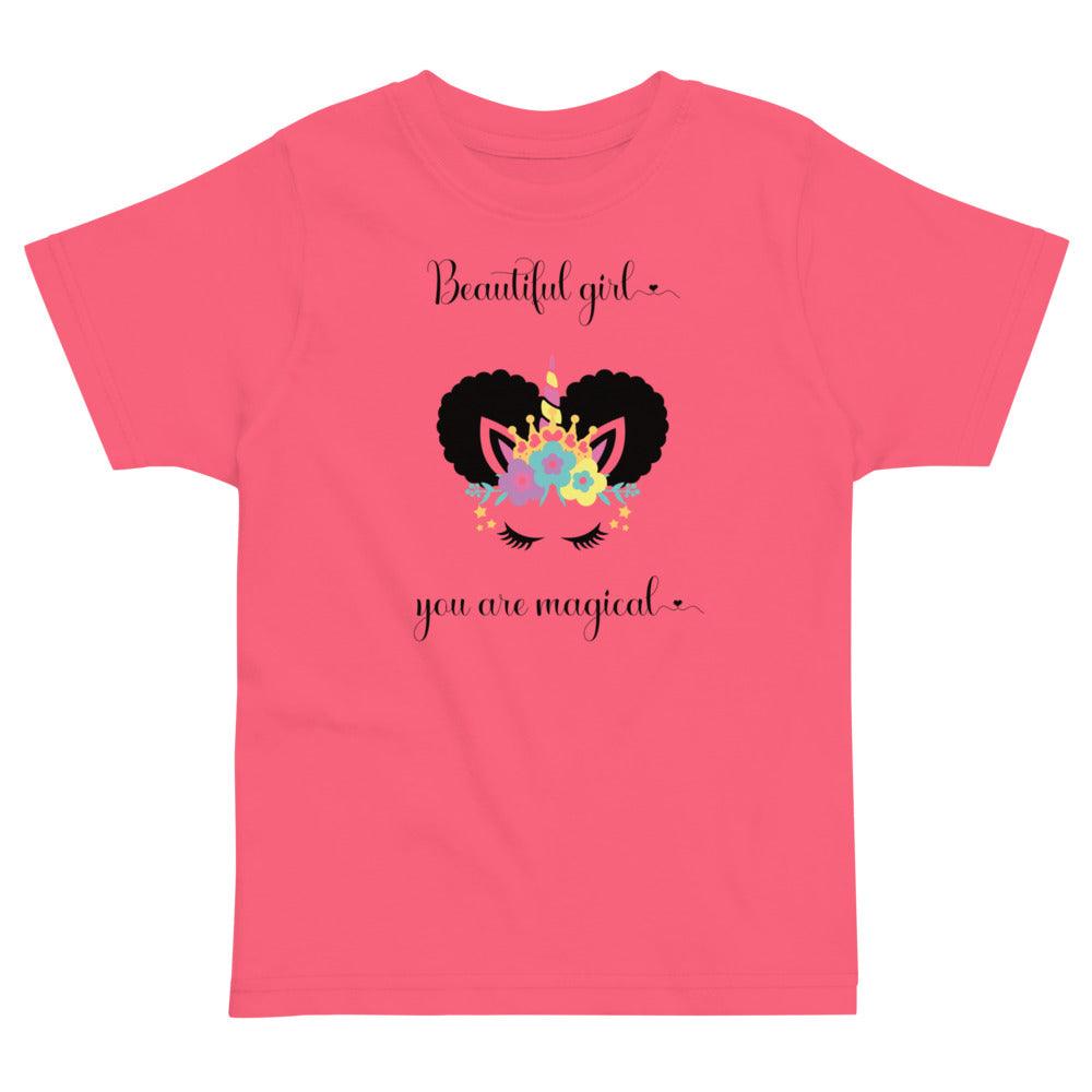 Beautiful Girl You Are Magical Toddler Tee - Melanated Vibes