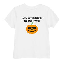 Load image into Gallery viewer, Coolest Pumpkin in the Patch Unisex Toddler Tee (Black Text) - Melanated Vibes
