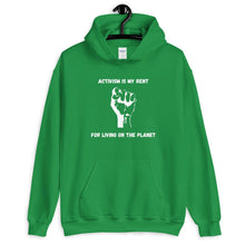 Load image into Gallery viewer, Activism Is My Rent Unisex Hoodie - Melanated Vibes
