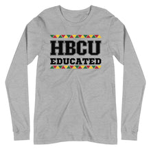 Load image into Gallery viewer, HBCU Educated Tribal Design Unisex Long Sleeve Tee
