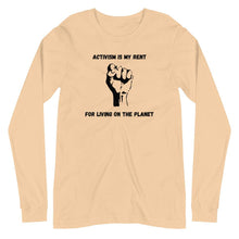 Load image into Gallery viewer, Activism Is Me Rent Unisex Long Sleeve Tee - Melanated Vibes
