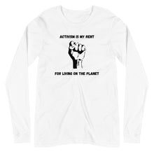 Load image into Gallery viewer, Activism Is Me Rent Unisex Long Sleeve Tee - Melanated Vibes
