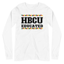 Load image into Gallery viewer, HBCU Educated Tribal Design Unisex Long Sleeve Tee
