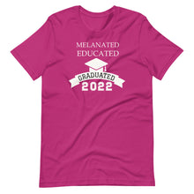 Load image into Gallery viewer, Melanated, Educated, Graduated Unisex Tee
