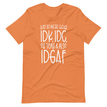 Load image into Gallery viewer, I Don&#39;t Know, I Don&#39;t Care Unisex Tee
