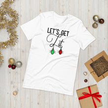 Load image into Gallery viewer, Lets get Lit Unisex Holiday Tee
