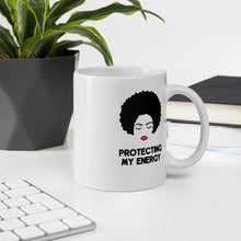 Load image into Gallery viewer, Protecting My Energy White Glossy Ceramic Mug
