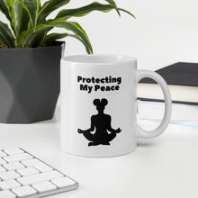 Load image into Gallery viewer, Protecting my Peace White glossy Mug
