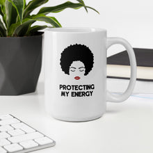 Load image into Gallery viewer, Protecting My Energy White Glossy Ceramic Mug
