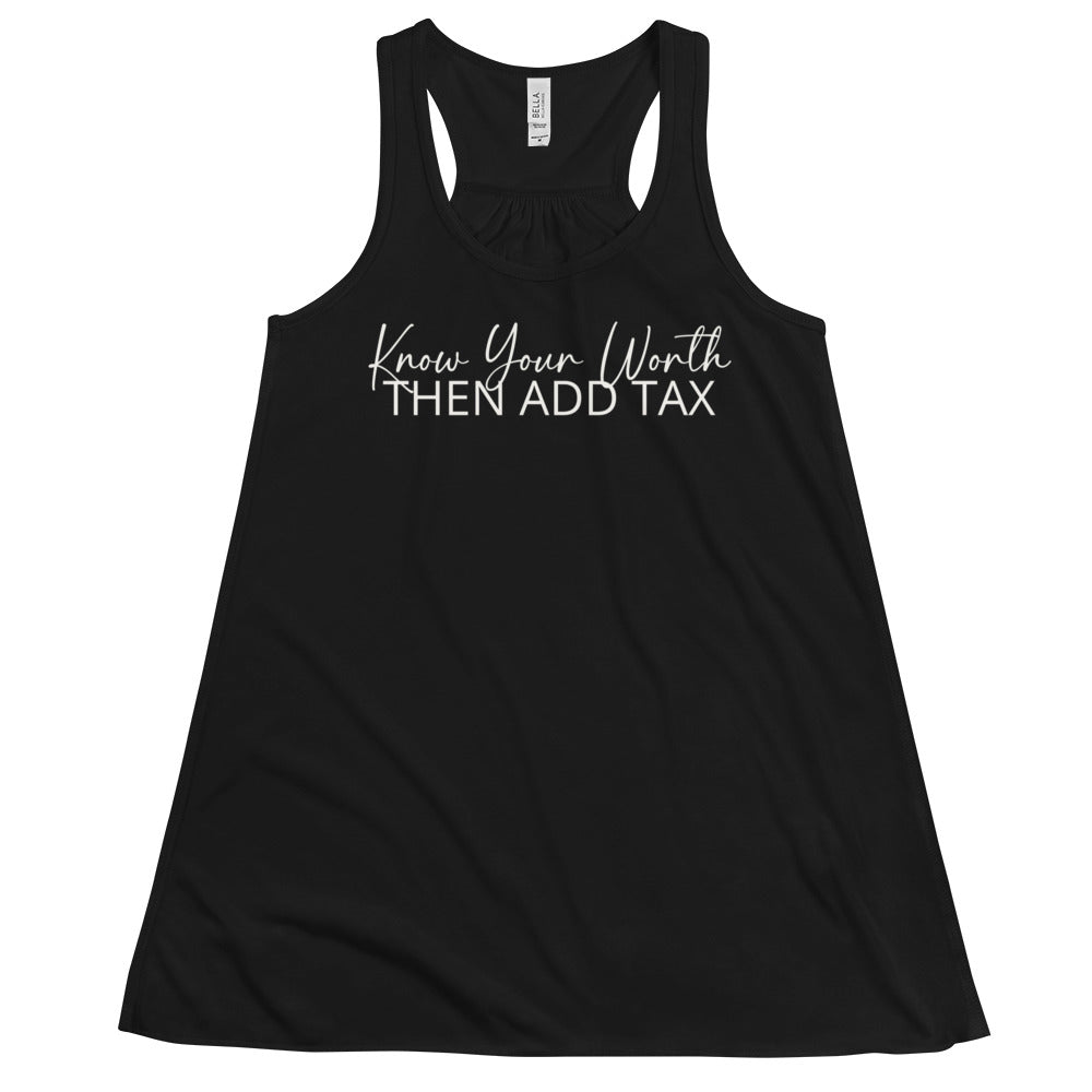 Know Your Worth Flowy Racerback Tank