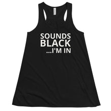 Load image into Gallery viewer, Sounds Black Flowy Racerback Tank
