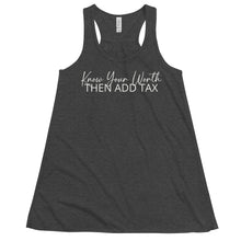 Load image into Gallery viewer, Know Your Worth Flowy Racerback Tank
