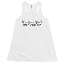 Load image into Gallery viewer, Know Your Worth Flowy Racerback Tank
