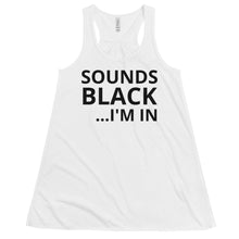 Load image into Gallery viewer, Sounds Black Flowy Racerback Tank
