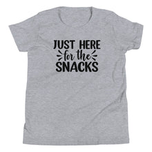 Load image into Gallery viewer, Just Here for the Snacks Youth Tee
